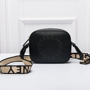 New Stella McCartney black Stella Logo Mini Crossbody Bag